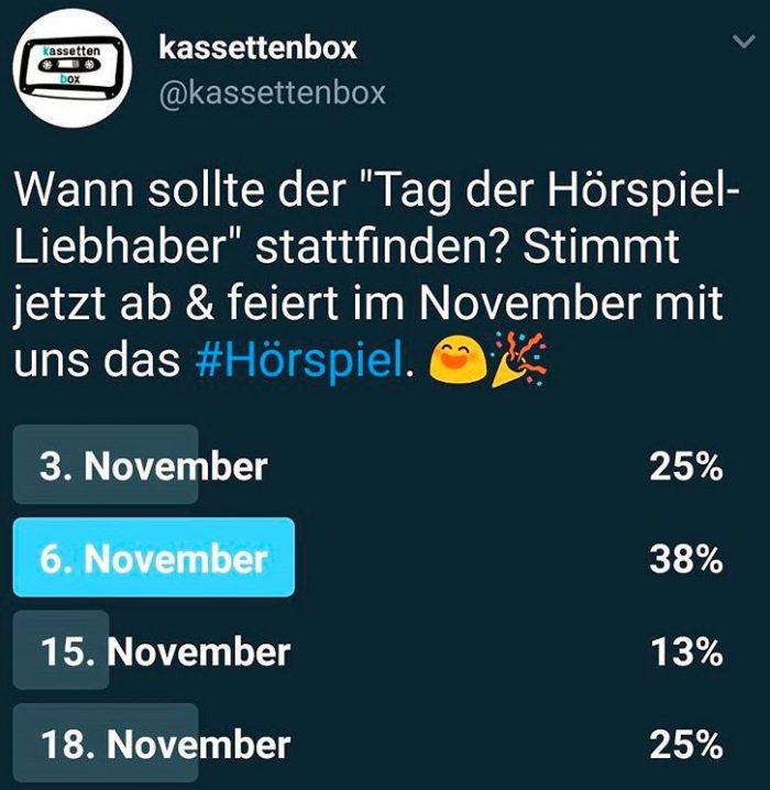 Twitter-Umfrage zum Hörspieltag